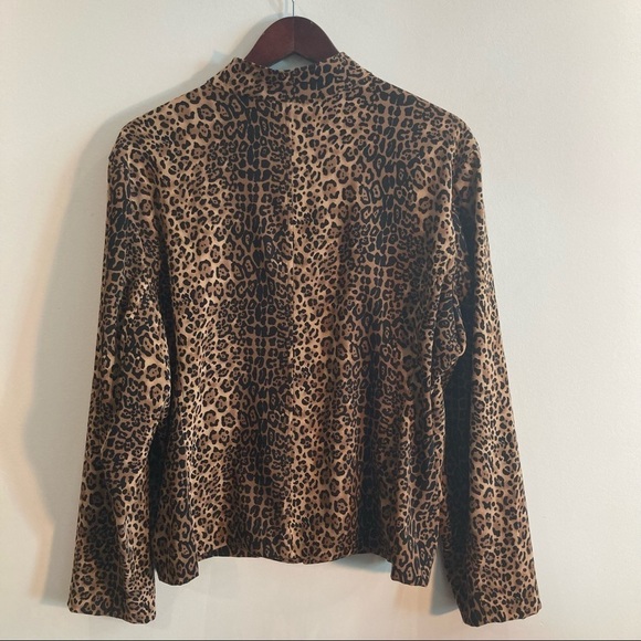 COLDWATER CREEK Sz PXL Leopard Print Unlined Zipper Closure Jacket - Picture 4 of 6